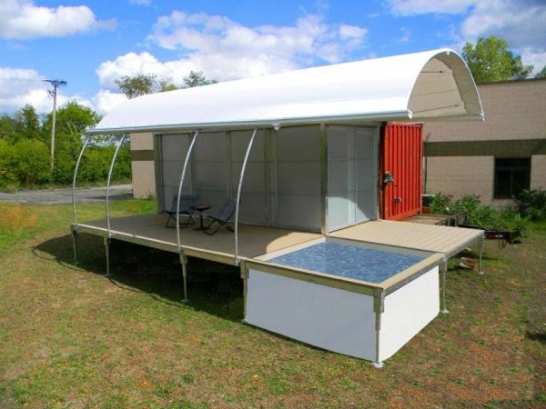 500-square-foot Off-Grid Shipping Container Home with Pool