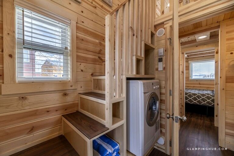 Captivating Tiny House for a Summertime Retreat laundry 2