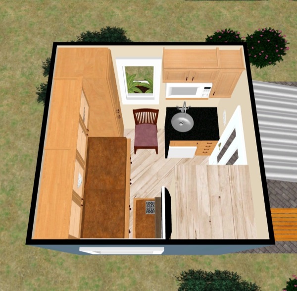 Floor Plan of Kevin's Cozy Home Plans 8x8 Tiny House