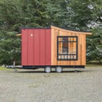 Compact Bonzai Tiny House on trailer with modern design.