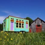 colorful tiny house on wheels