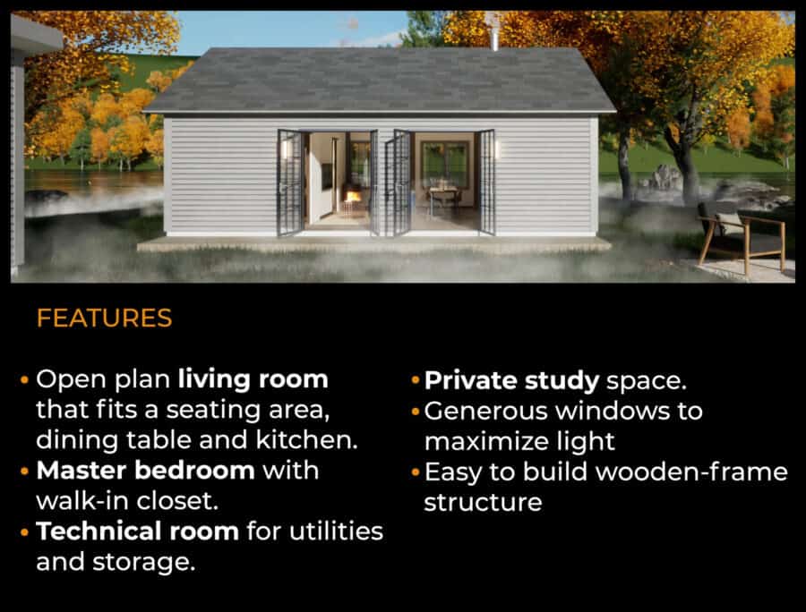 18×30 One Bedroom Cottage Plans 3