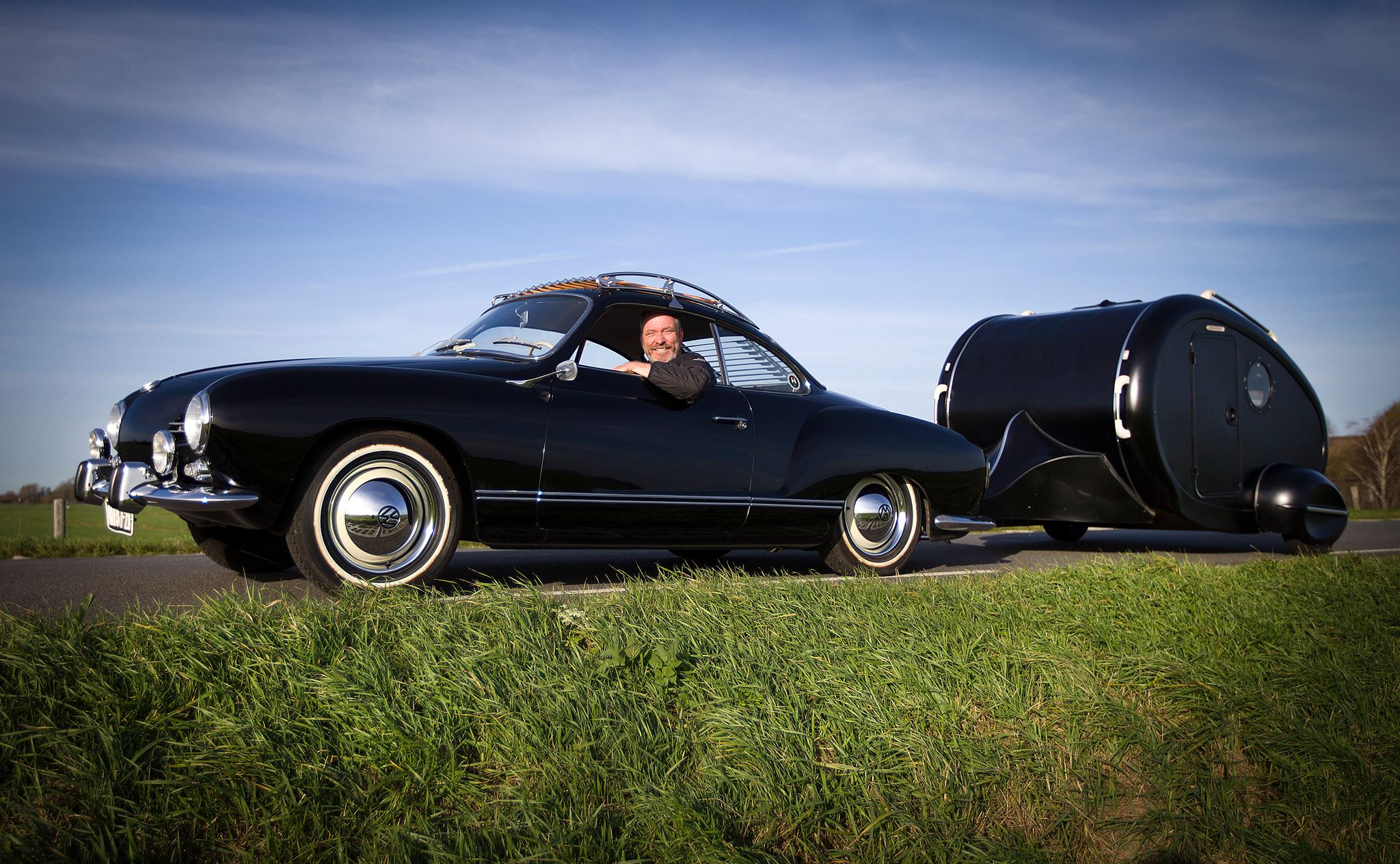 1959 Ghia with Matching Chucki Teardrop Camper via Rens Pels