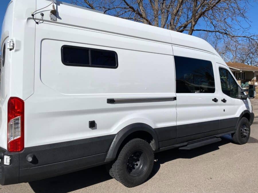 Van conversion for tiny living on a 2015 Ford Transit 350HD Turbodiesel.