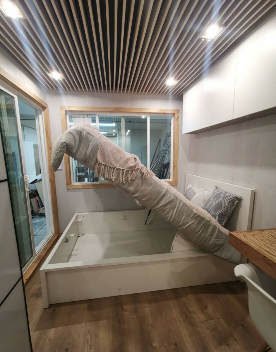 24ft Modern Tiny House with Main Floor Sleeping Open Layout For Sale via gannic-ebay 002
