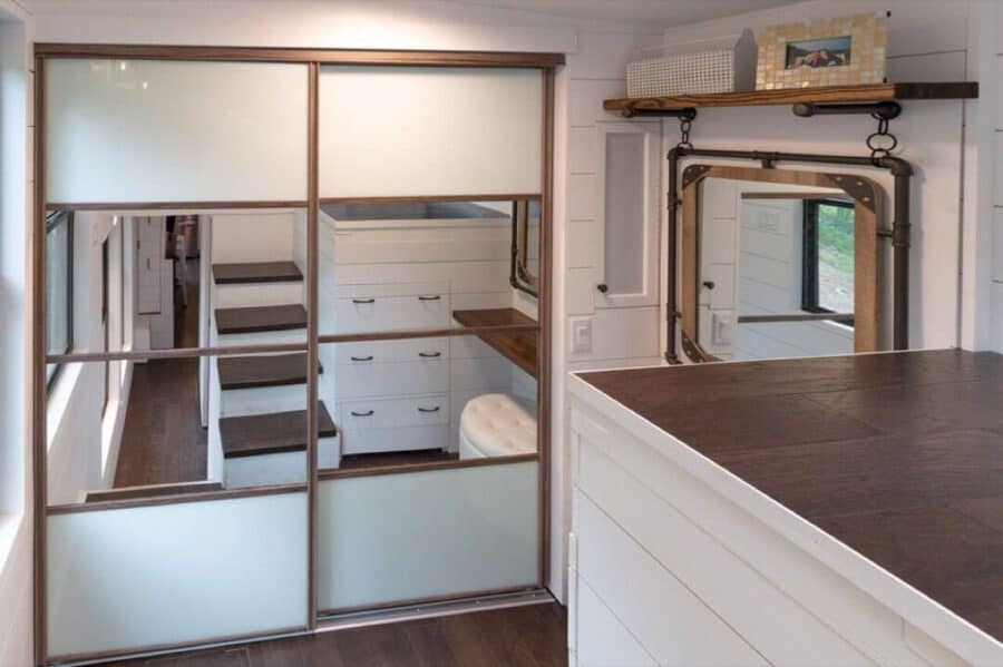 Interior overview showing dual lofts and smart storage