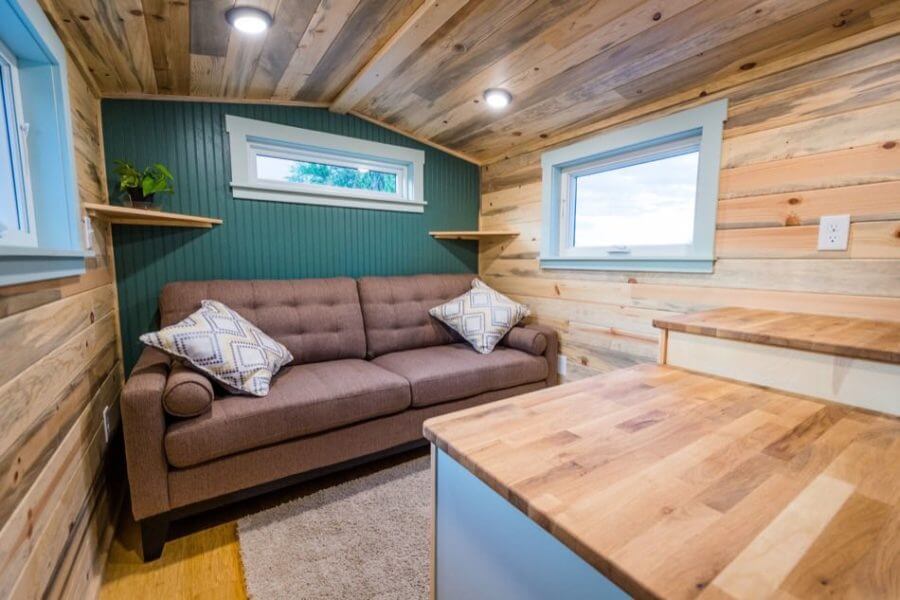 28ft by 8ft Gooseneck Tiny House by Mitchcraft Tiny Homes Carries THOW MitchcraftTinyHomes-com