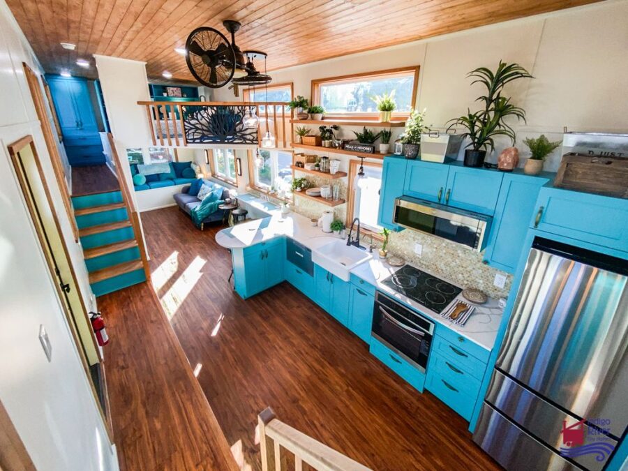 3 Stand-Up Bedrooms 80 sq. ft. Balcony Tree House Tiny Home on Wheels 7