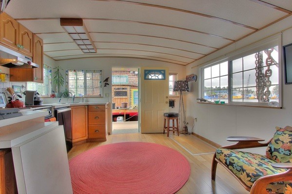 inside 360 sq. ft. houseboat