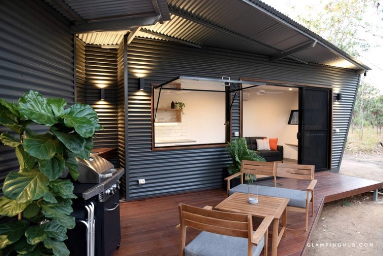 40-Ft Container Turned Modern Cabin in Australia via Glamping Hub 002