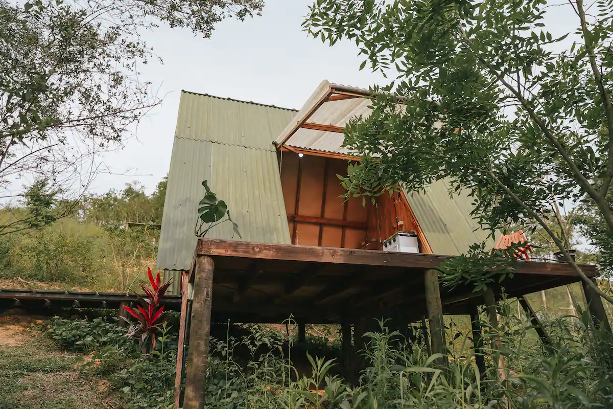 Flip-Open A-Frame Cabana w/ Murphy Bed & Bathroom 4