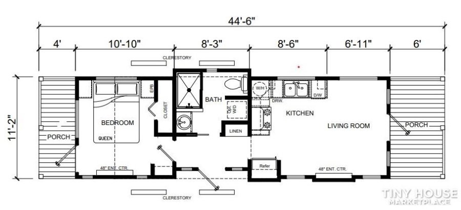 44×11 Rustic Park Model Cabin for 40k via PleasantTX-Tiny Home Builders 003