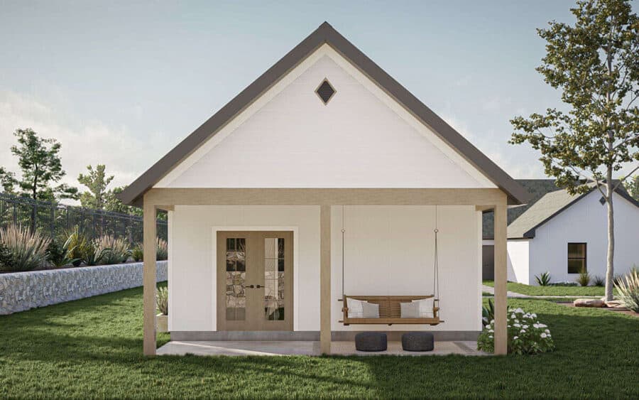 595 sq. ft. Foundation Tiny House Plans 12