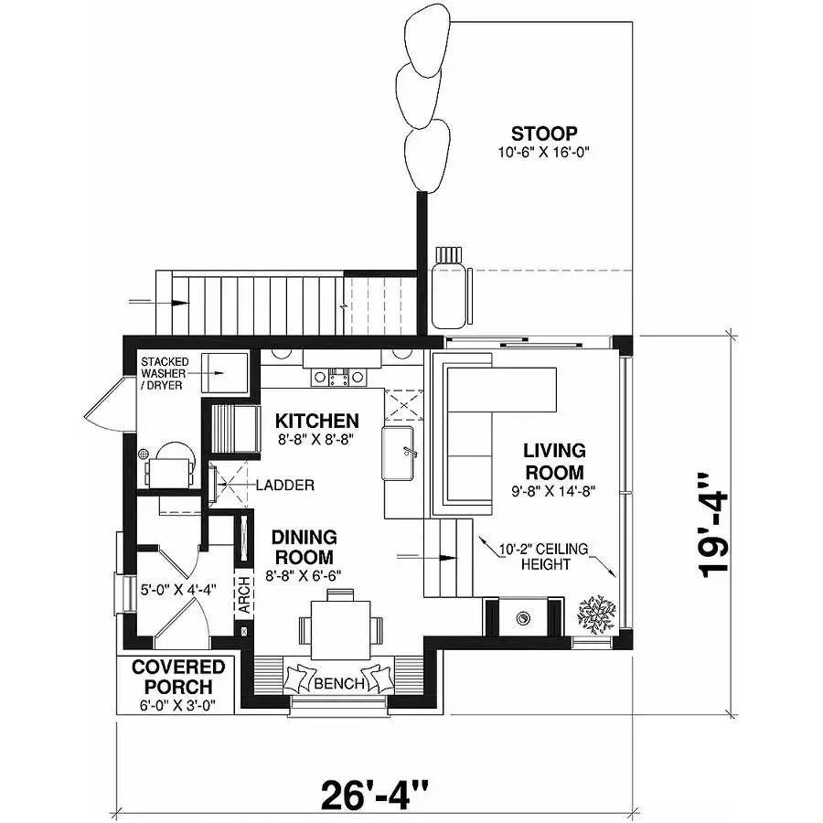 714 sq. ft. Modern Rustic Cabin w: Rooftop Deck PLANS. 77