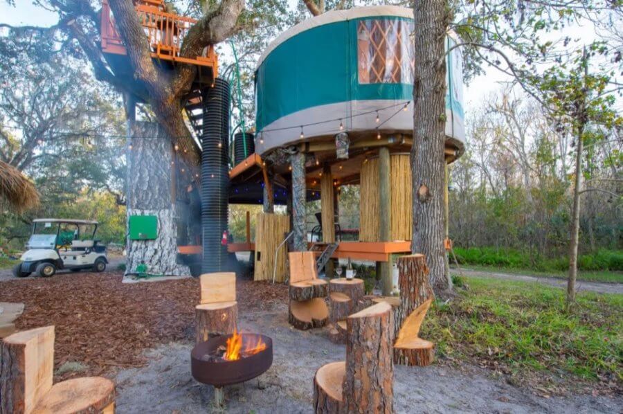 Amazing Treehouse Yurt Vacation Experience in Florida via Dan And Deborah Airbnb 005