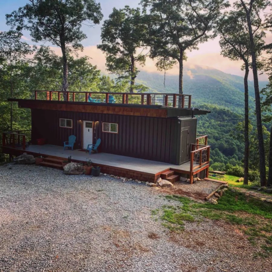 Appalachian Container Cabin in Otto North Carolina on Airbnb Built by Backcountry Containers 001