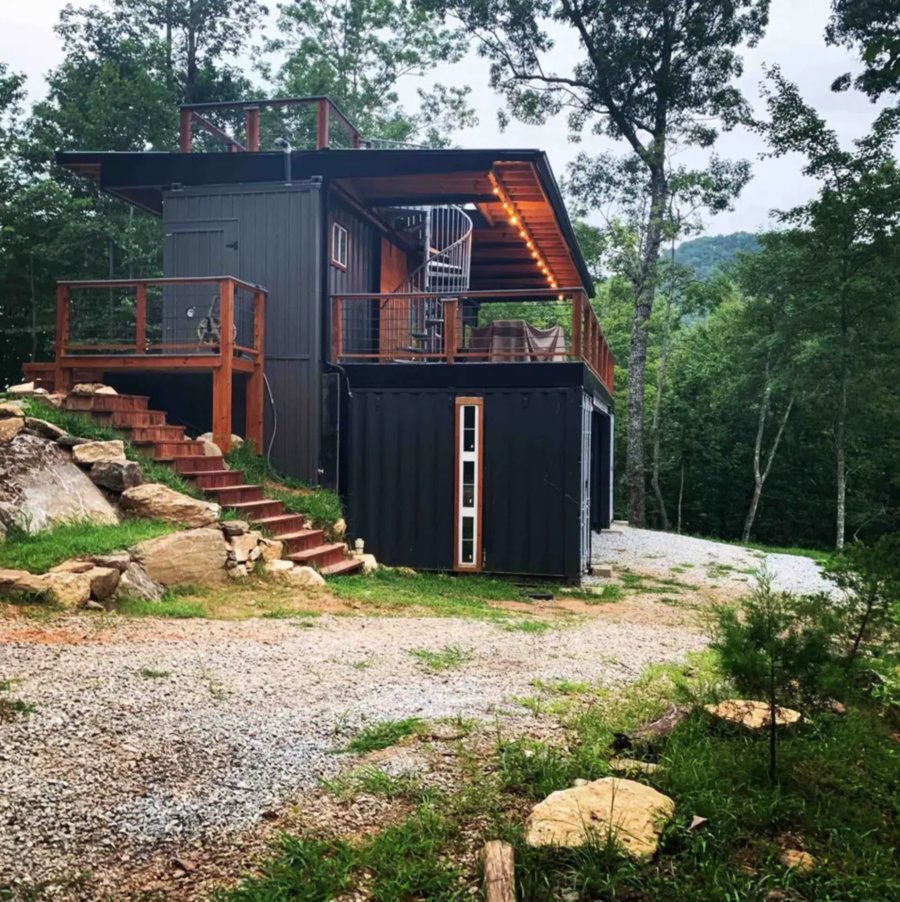 Appalachian Container Cabin in Otto North Carolina on Airbnb Built by Backcountry Containers 003