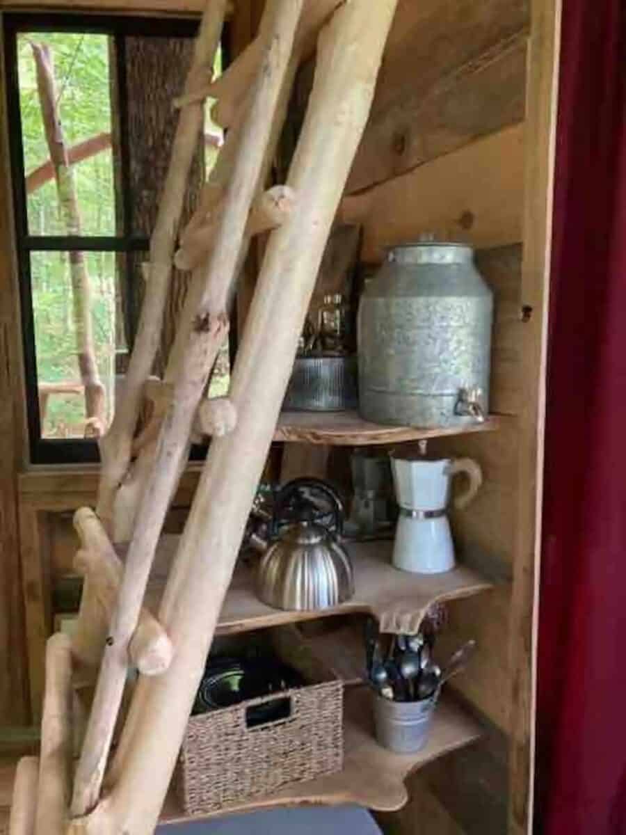 Tiny House Storage Ladder for Small Spaces.