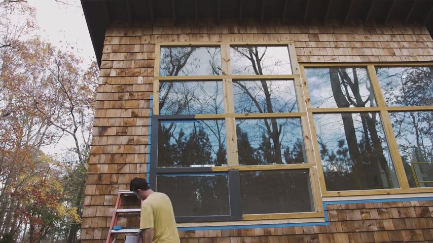 Building A Cabin From Start To Finish via Woodness Goodness on YouTube 0023