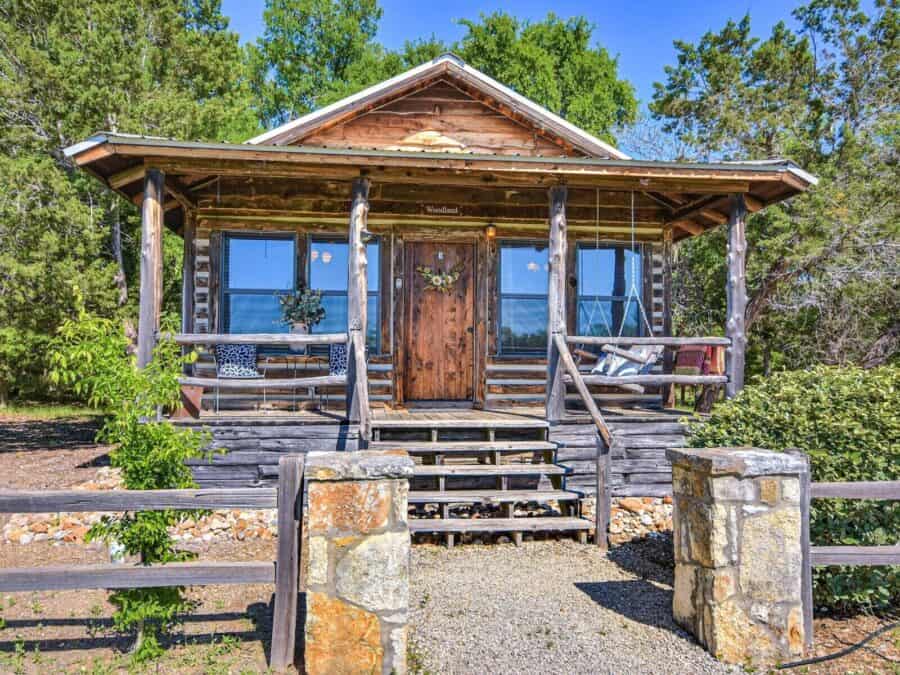 Cabins-Angel-Springs-Woodland-Exterior-Porch-Georgetown-Texas
