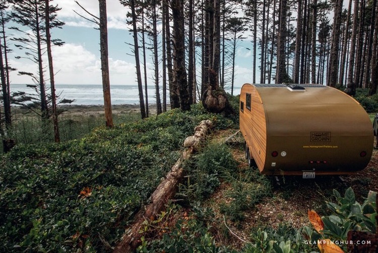 Caravan Trailer Bunk Cabin Getaway in The Woods via Glamping Hub 0010