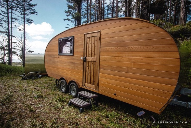 Caravan Trailer Bunk Cabin Getaway in The Woods via Glamping Hub 009