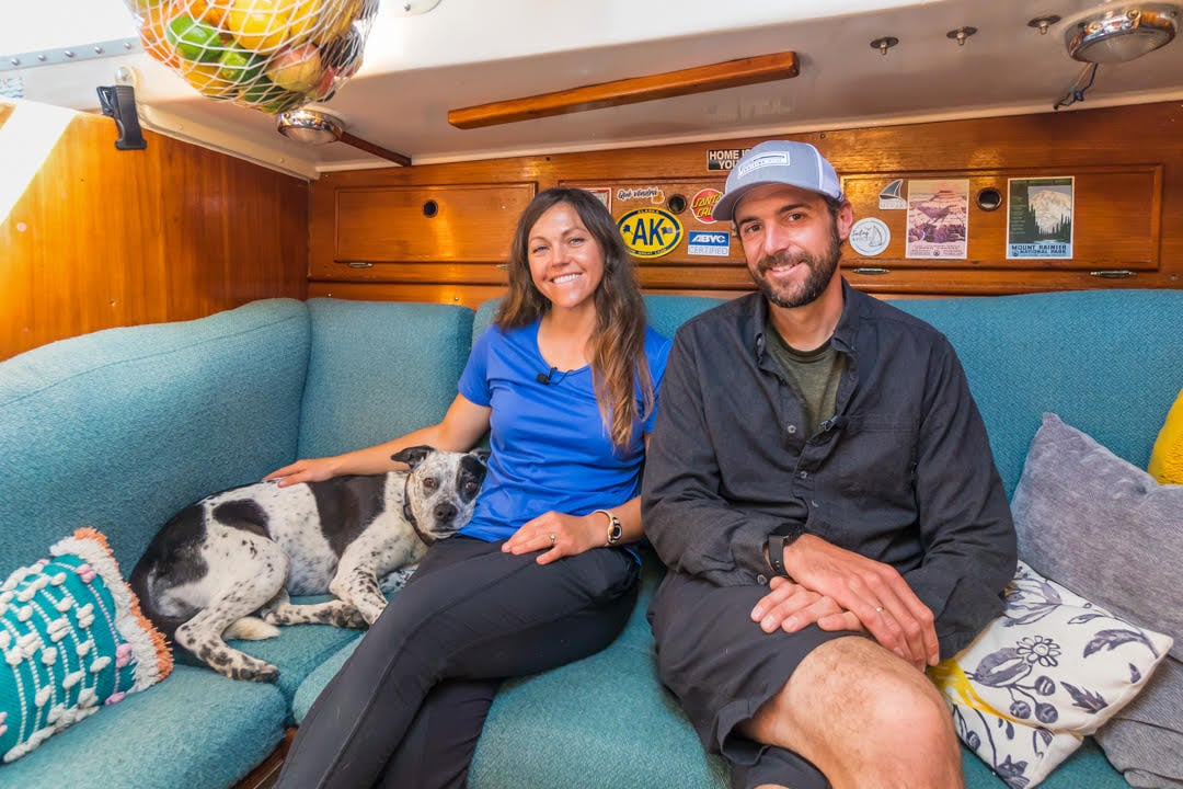 Catching Dinner & Baking Bread on their 220 sq. ft. Sailboat Home 2