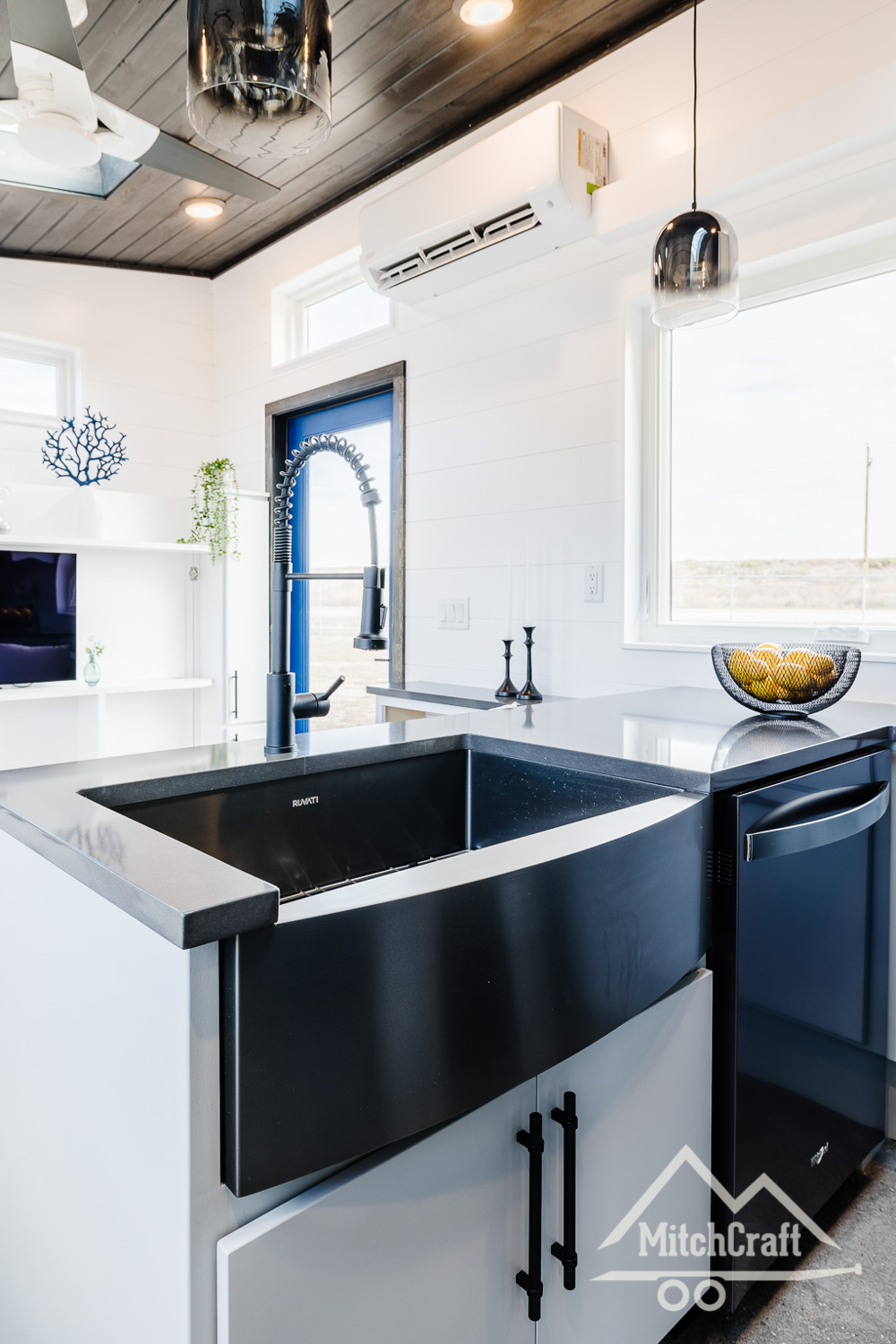 Illustration of Living Room Kitchen Layouts For Tiny Homes With Spa-Like Bathroom