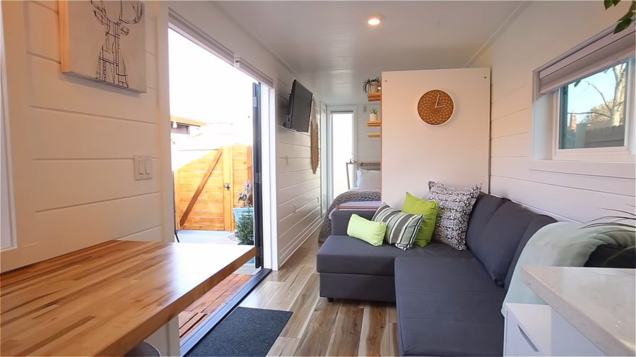 Couple Build 33-Foot Shipping Container Tiny House in their Backyard