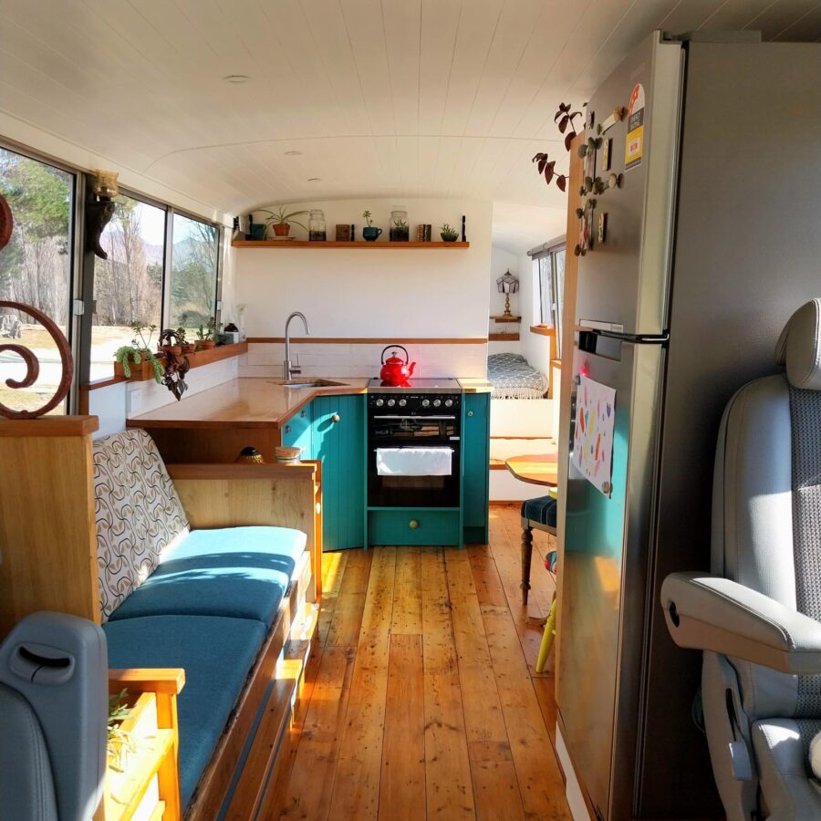 Couple Builds Tiny House & Skoolie in New Zealand 4