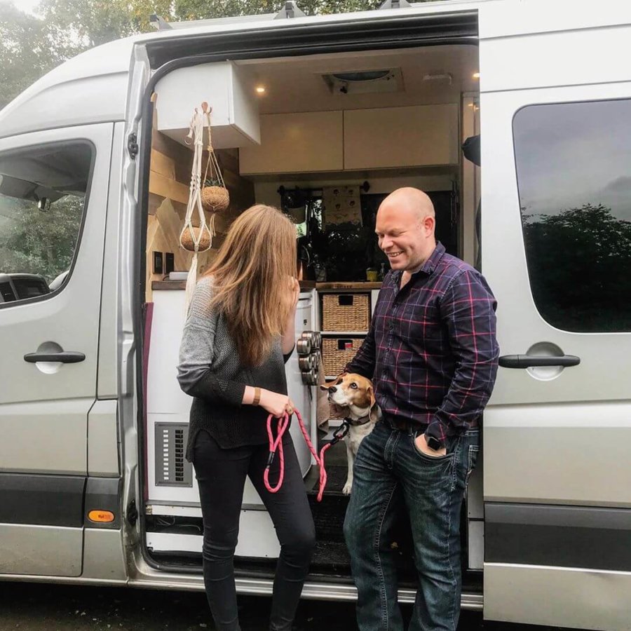 Couple & Their Beagle Travel Europe in their Sprinter Van Renovation 23