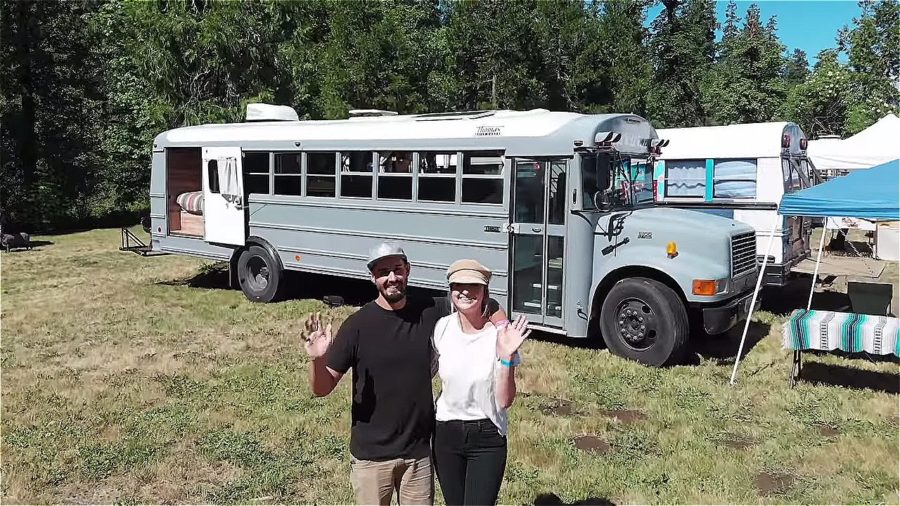 Couples Cozy Adventure School Bus via Tiny House Giant Journey 001