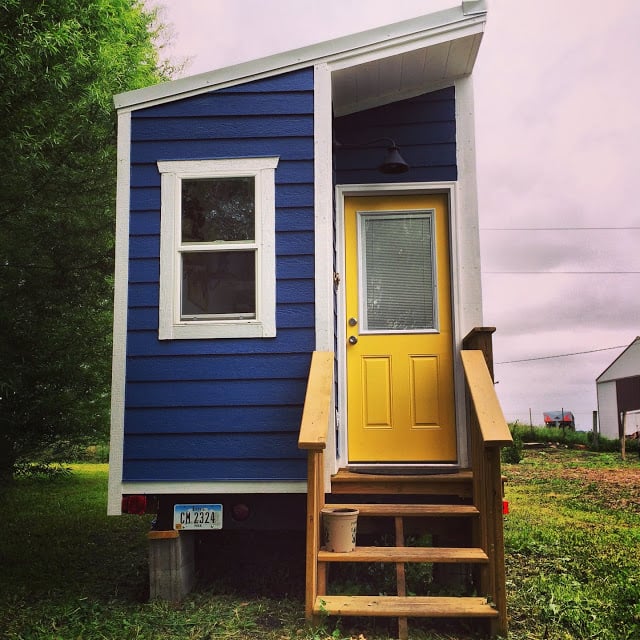 Couple’s Lil’ Blue Tiny House on Wheels 001