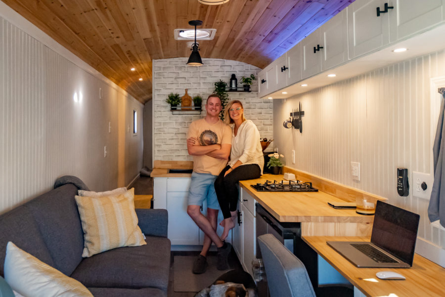 Couple’s Skoolie with Massive 25 inch Roof Raise