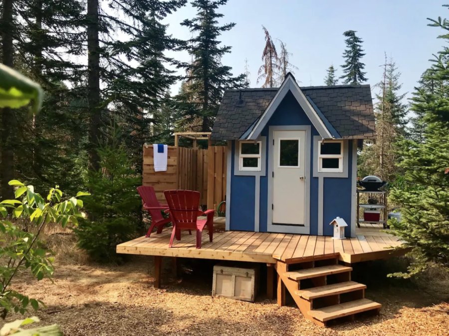 Cozy Micro Cottage in the Woods via Michelle-Airbnb 001
