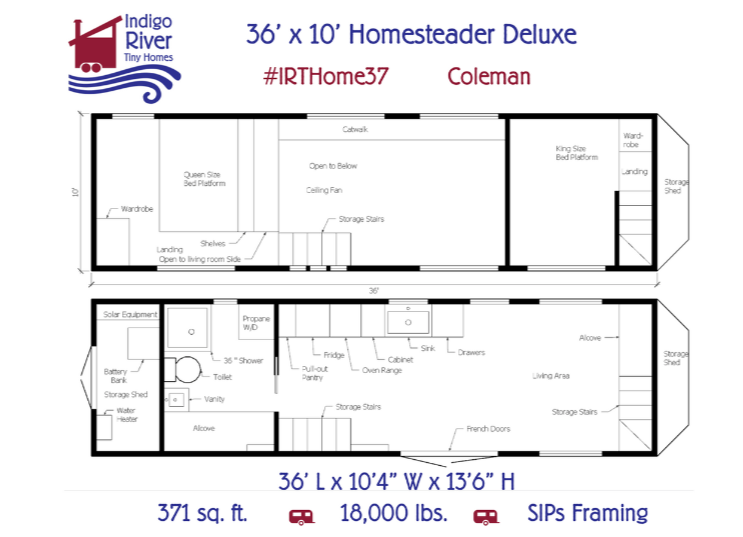 399 sq. ft. Homesteader Deluxe Tiny House by Indigo River Tiny Homes