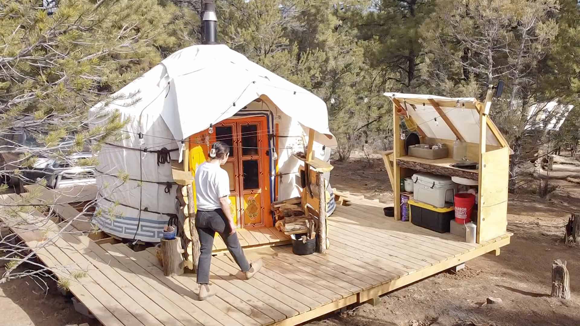 Off-grid yurt in New Mexico