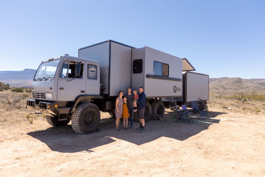 Family of 5 in Renovated 1998 Military Rig