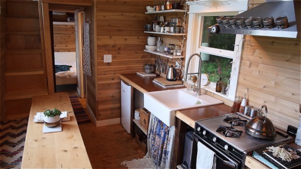 Familys Beautiful Tiny Home on Wheels on their Homestead in Northern Washington 002