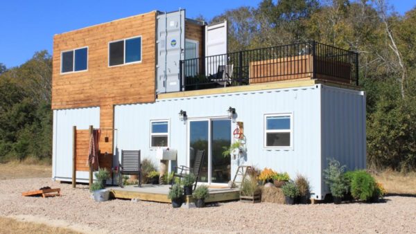 Familys Two-Story Shipping Container Tiny Home