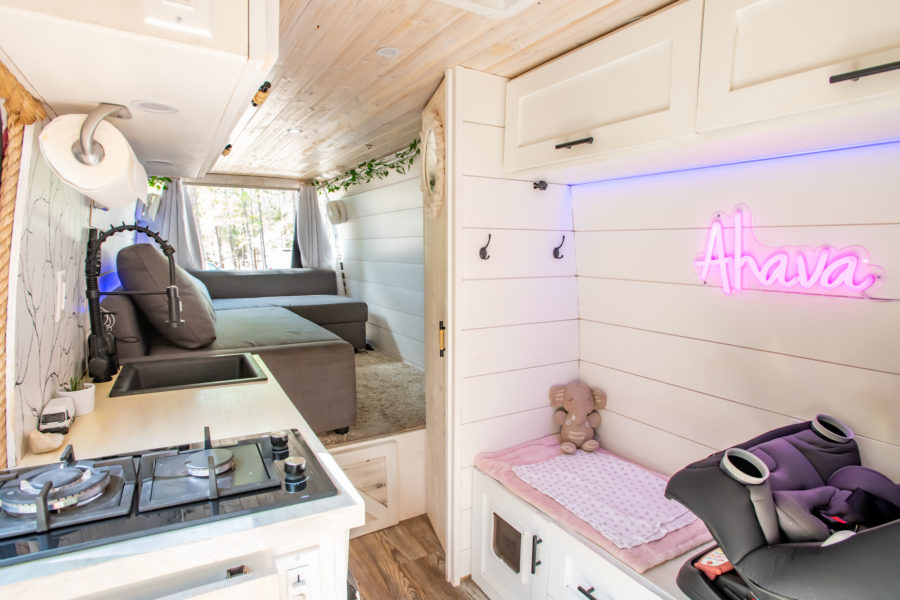 Family’s Van Conversion with Basketball Hoop!