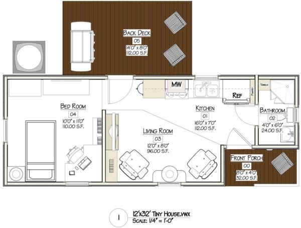 Daughter and Son-in-Law Build Tiny Home for Dad Floor Plan Sketch