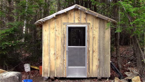 Father and Son Build 160 Dollar Bunkhouse Cabin 0017