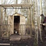 Father and Son Build Off-grid Tiny Cabin using FREE Pallet Wood via TA Outdoors 008