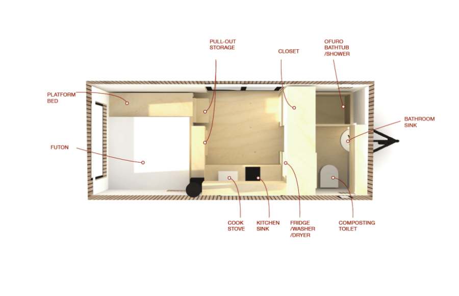 Floating Rooms Minimalist Tiny House Design 011