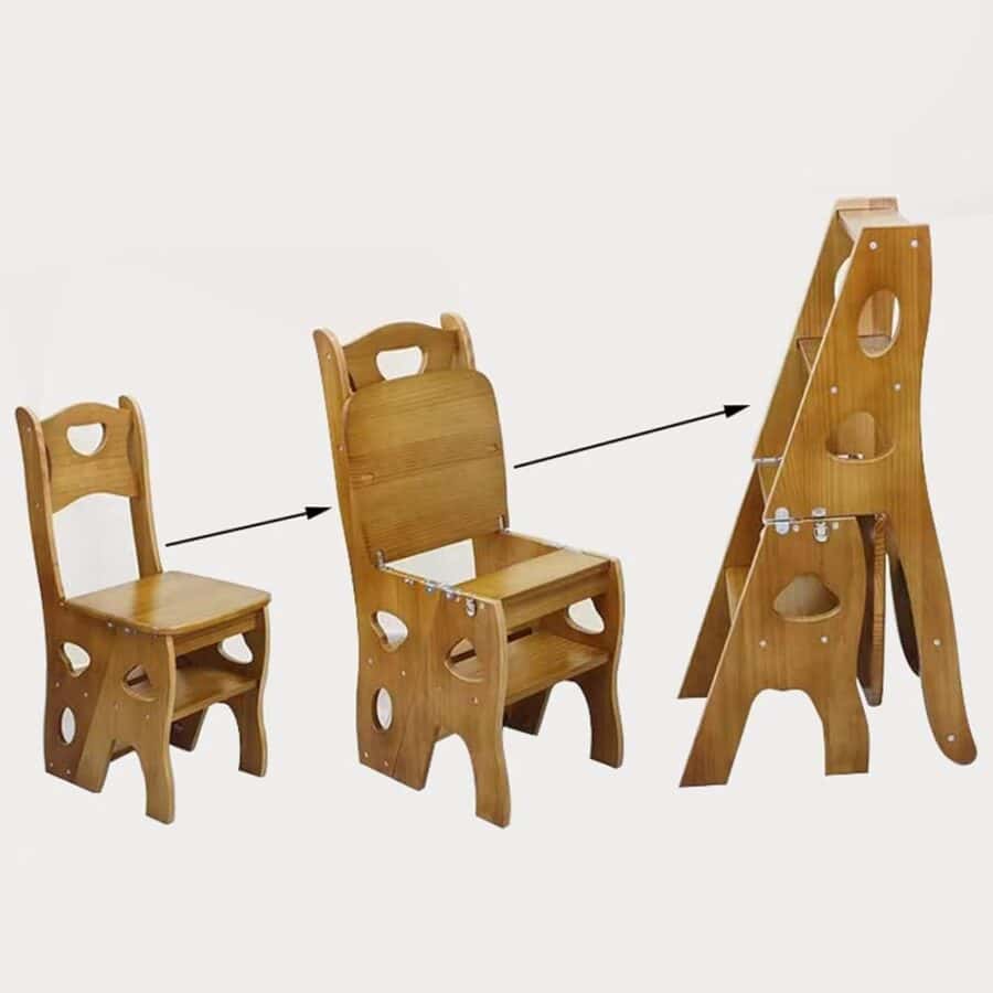 Convertible chair with ladder for small space lofts.