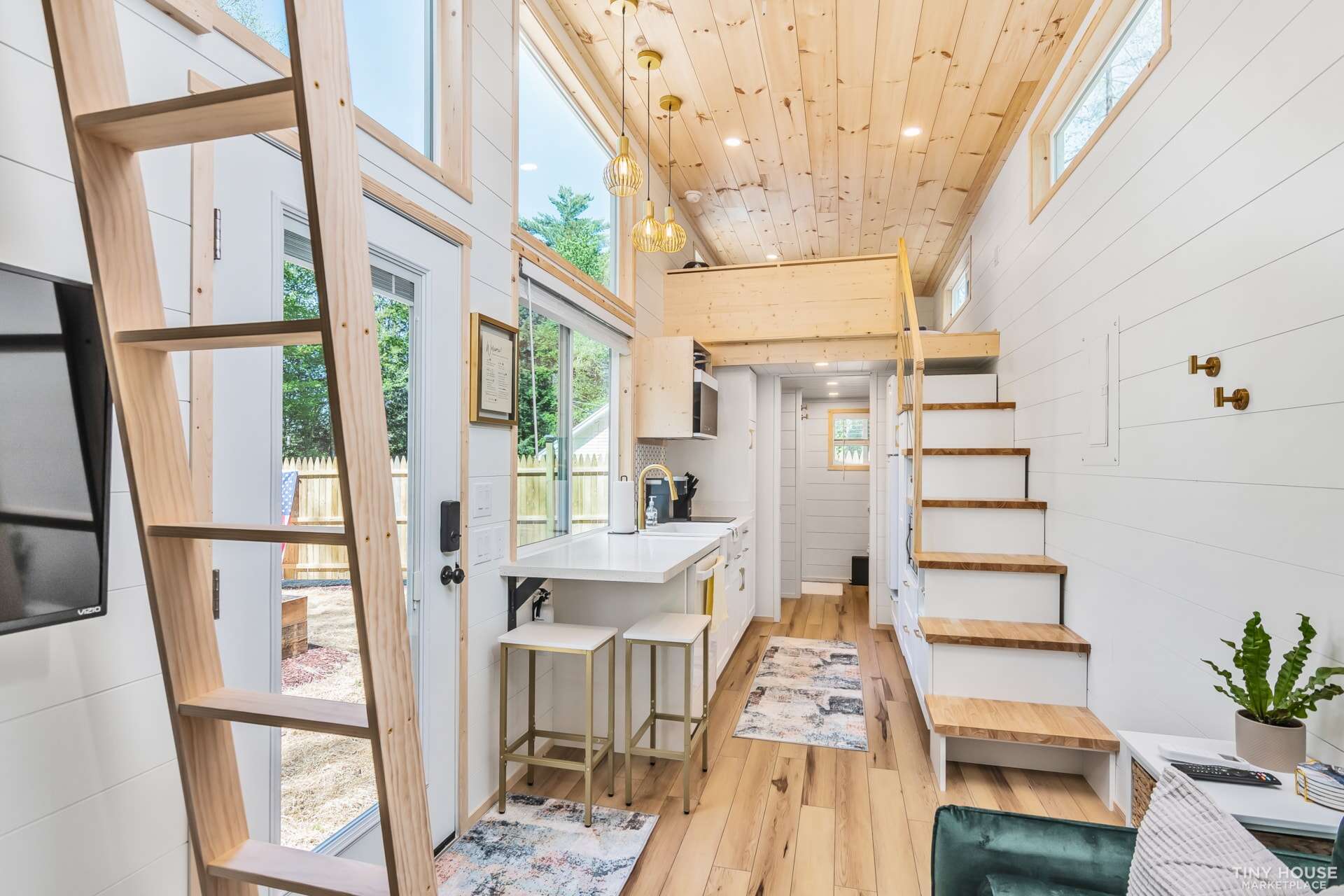 Cozy Tiny House Interior with Loft Space