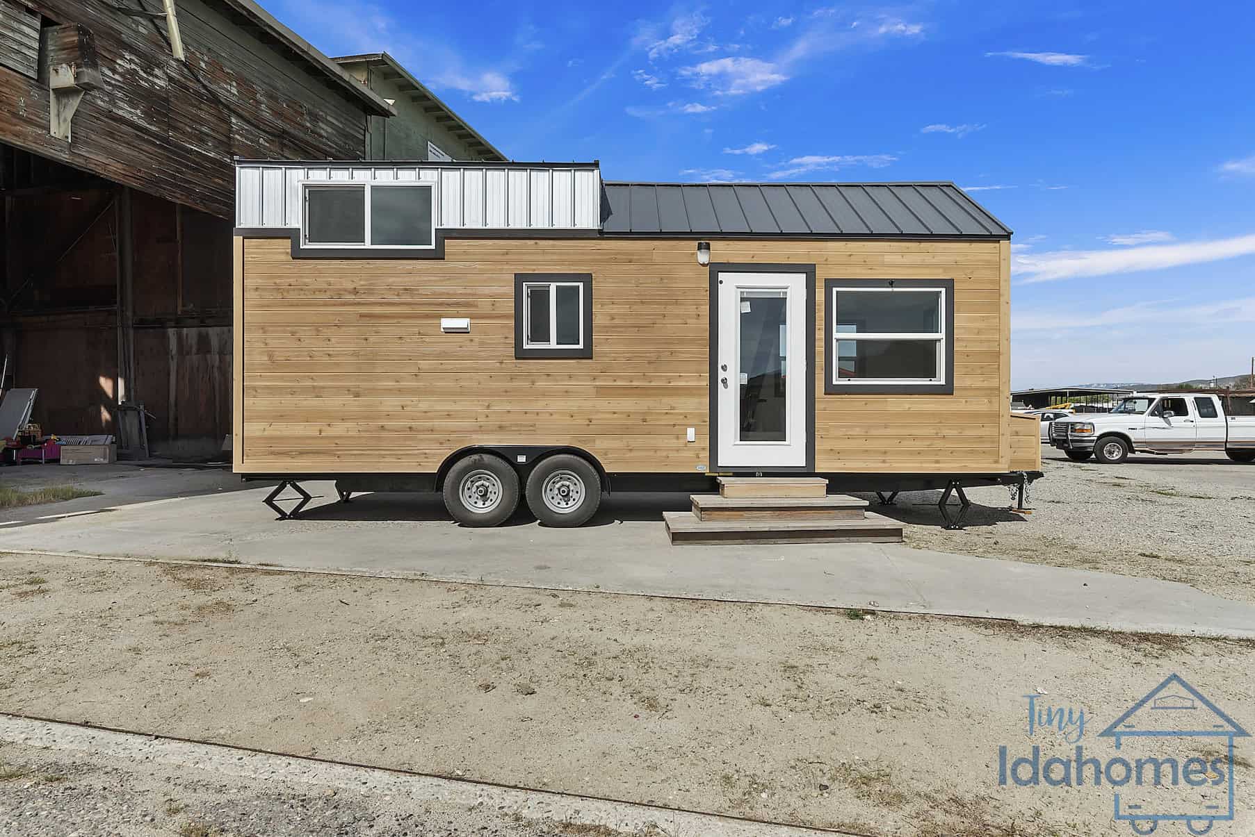 Tiny House with Modern Design and Wooden Exterior