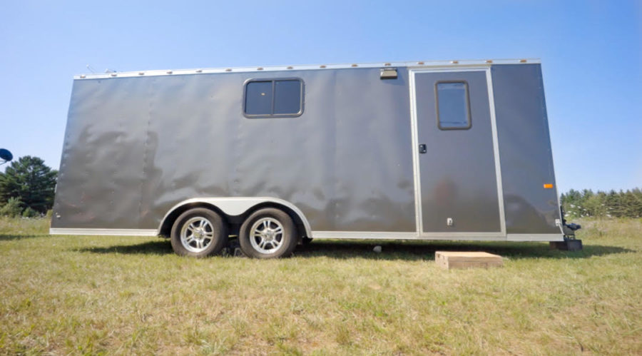 He Used an ATV Winch To Create an Epic Murphy Bed in His Cargo Trailer Camper 3