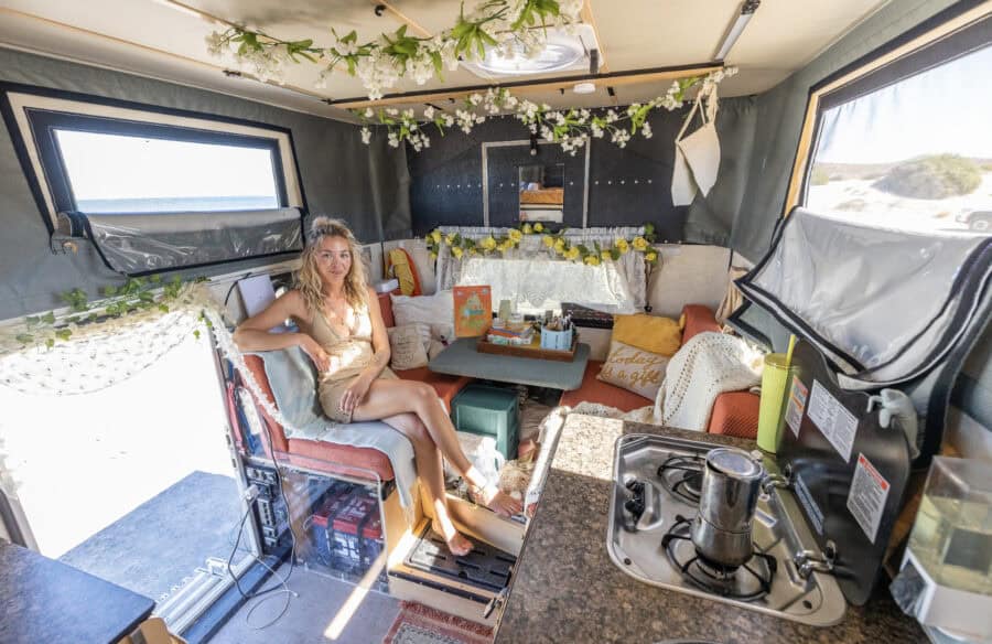 Her Truck Camper Running on Giant Dakota Lithium Power Grid
